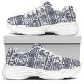 African Tribal Elephant Pattern Print White Chunky Shoes