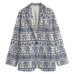 African Tribal Elephant Pattern Print Women's Blazer
