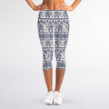 African Tribal Elephant Pattern Print Women's Capri Leggings