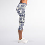African Tribal Elephant Pattern Print Women's Capri Leggings