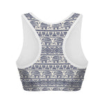African Tribal Elephant Pattern Print Women's Sports Bra