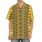 African Tribal Inspired Pattern Print Aloha Shirt