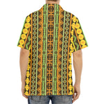 African Tribal Inspired Pattern Print Aloha Shirt