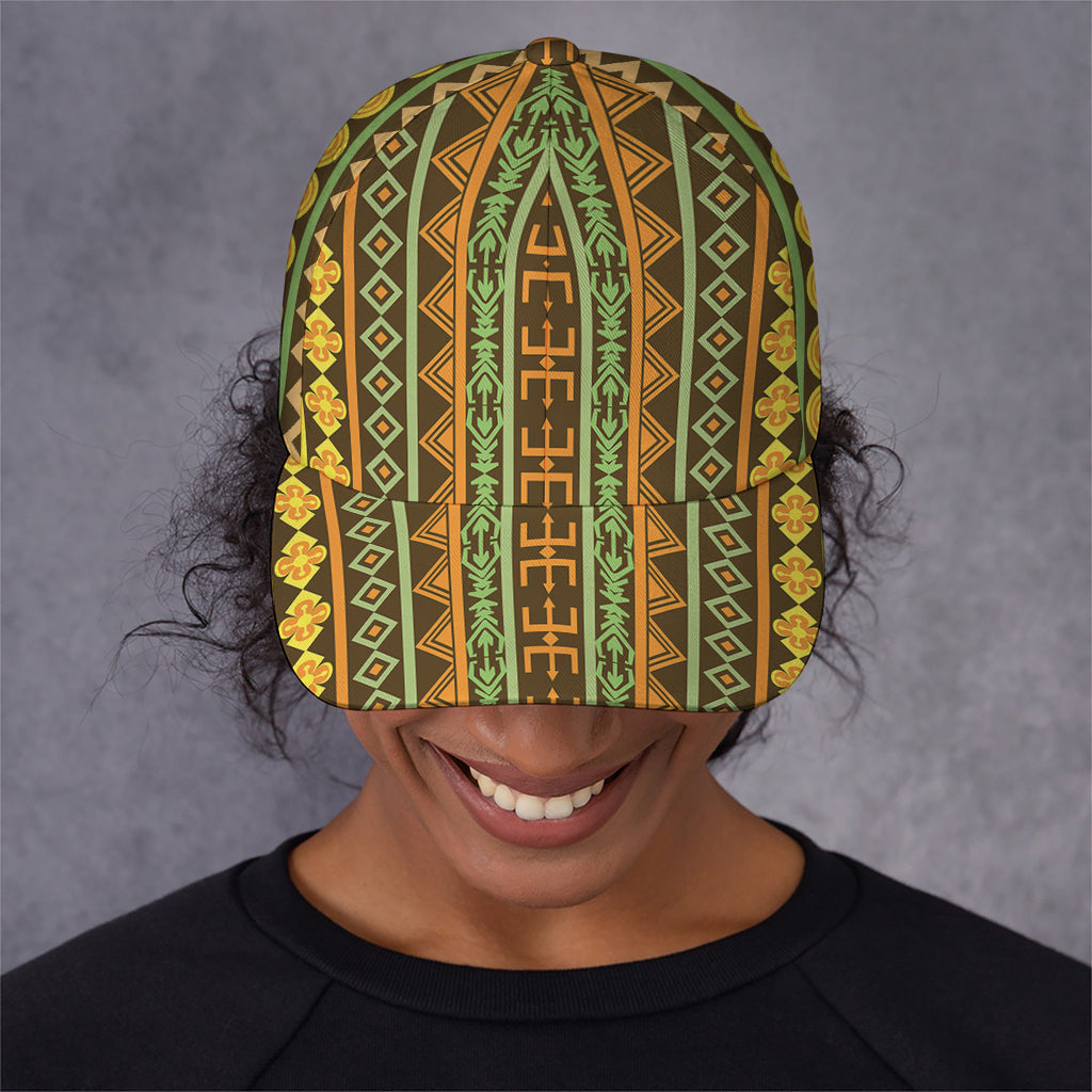 African Tribal Inspired Pattern Print Baseball Cap