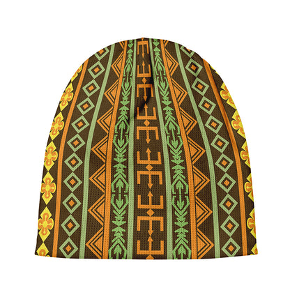 African Tribal Inspired Pattern Print Beanie