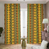 African Tribal Inspired Pattern Print Blackout Pencil Pleat Curtains