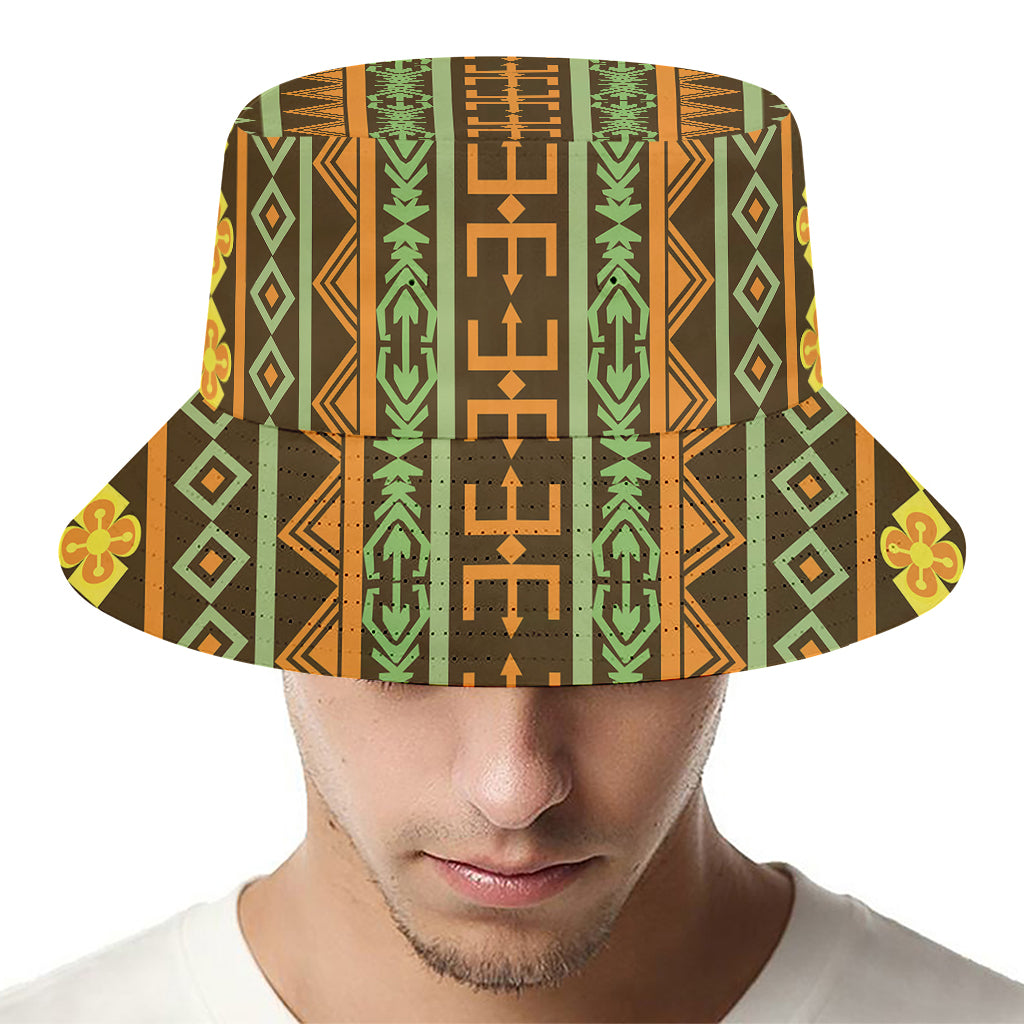 African Tribal Inspired Pattern Print Bucket Hat
