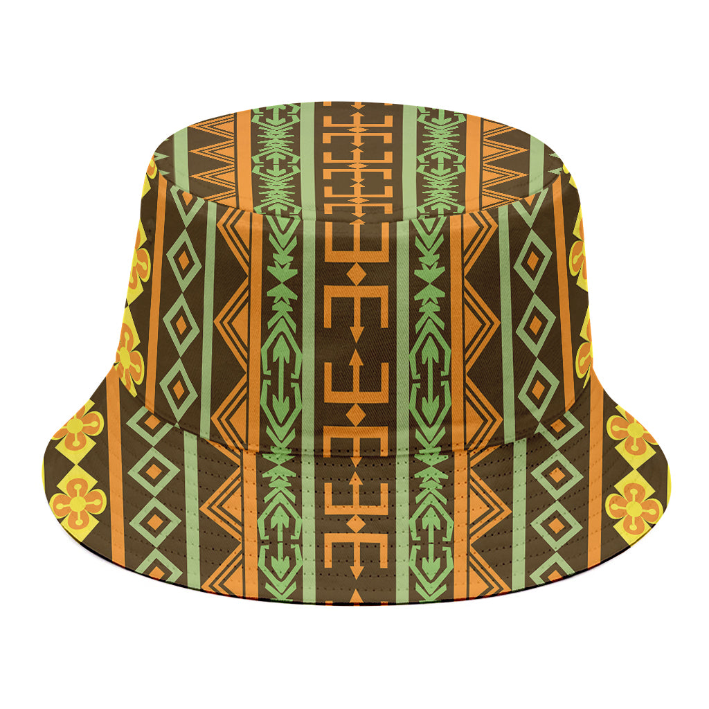 African Tribal Inspired Pattern Print Bucket Hat