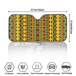 African Tribal Inspired Pattern Print Car Windshield Sun Shade