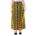 African Tribal Inspired Pattern Print Chiffon Maxi Skirt