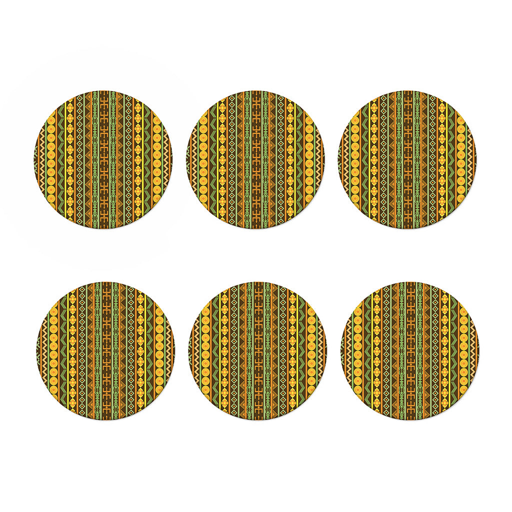 African Tribal Inspired Pattern Print Coaster Set