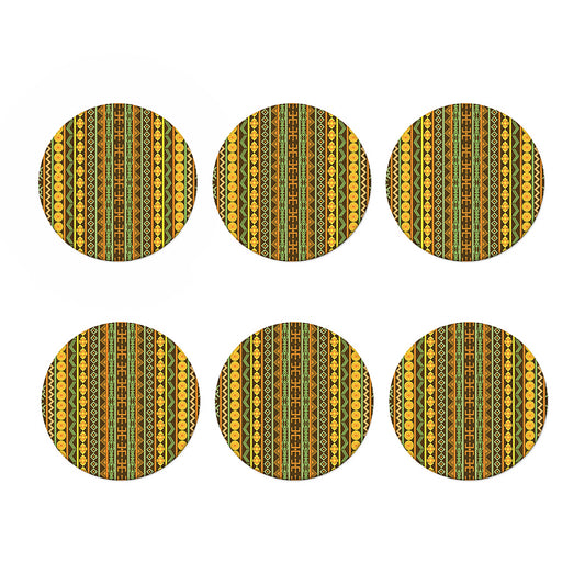 African Tribal Inspired Pattern Print Coaster Set