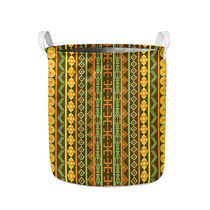 African Tribal Inspired Pattern Print Collapsible Laundry Basket