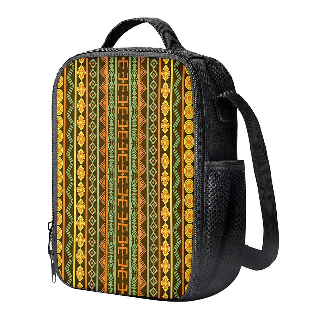 African Tribal Inspired Pattern Print Crossbody Lunch Bag
