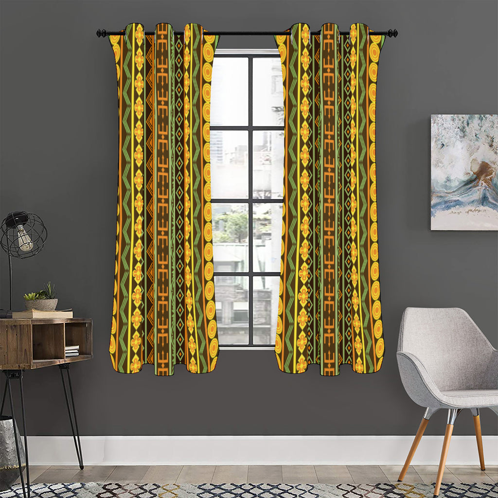 African Tribal Inspired Pattern Print Curtain