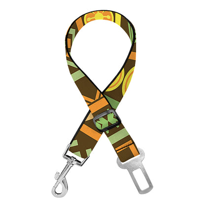 African Tribal Inspired Pattern Print Dog Seat Belt