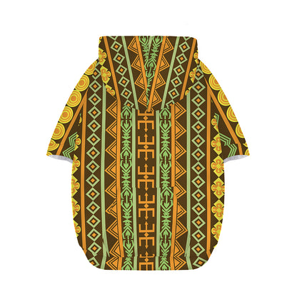African Tribal Inspired Pattern Print Dog Zip Up Hoodie