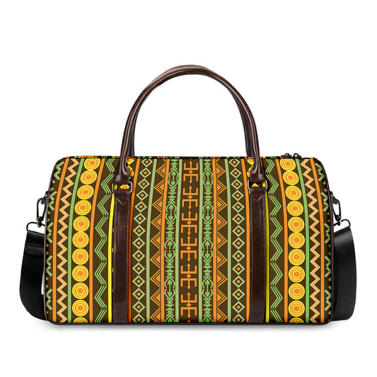 African Tribal Inspired Pattern Print Duffle Bag