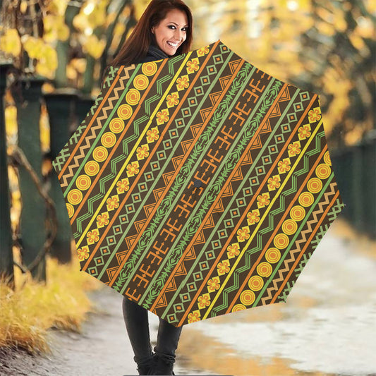 African Tribal Inspired Pattern Print Foldable Umbrella