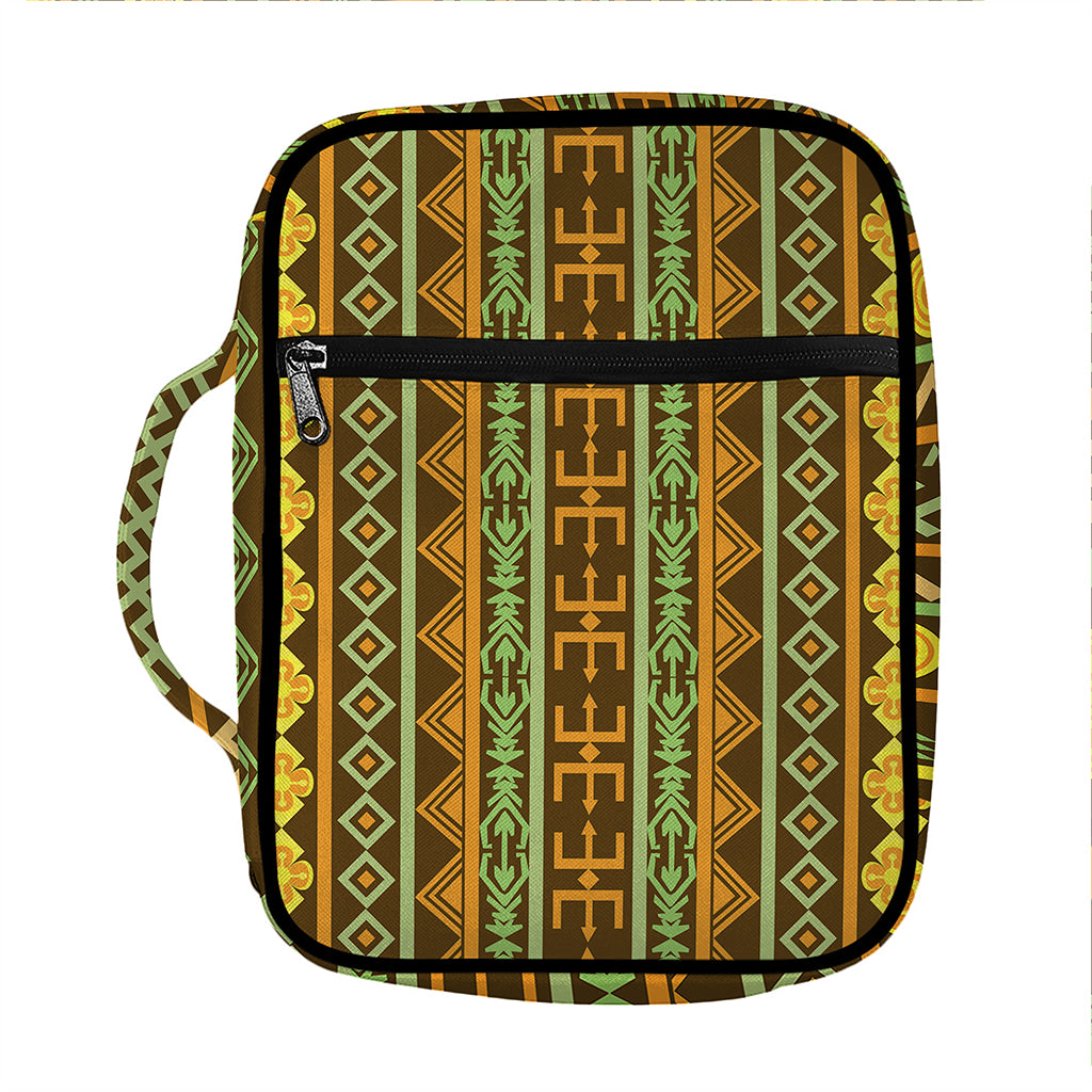 African Tribal Inspired Pattern Print Front Pocket Bible Bag