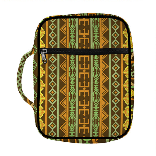 African Tribal Inspired Pattern Print Front Pocket Bible Bag