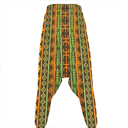 African Tribal Inspired Pattern Print Hammer Pants