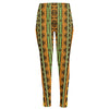 African Tribal Inspired Pattern Print High-Waisted Pocket Leggings