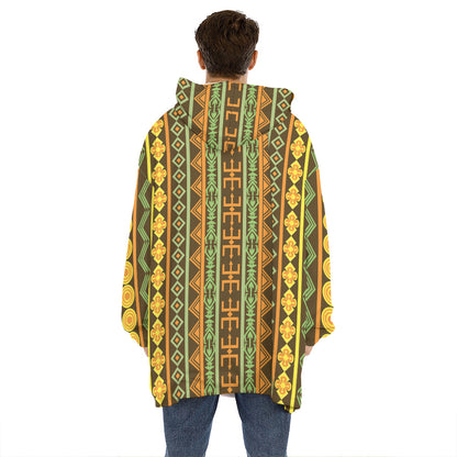 African Tribal Inspired Pattern Print Hoodie Blanket