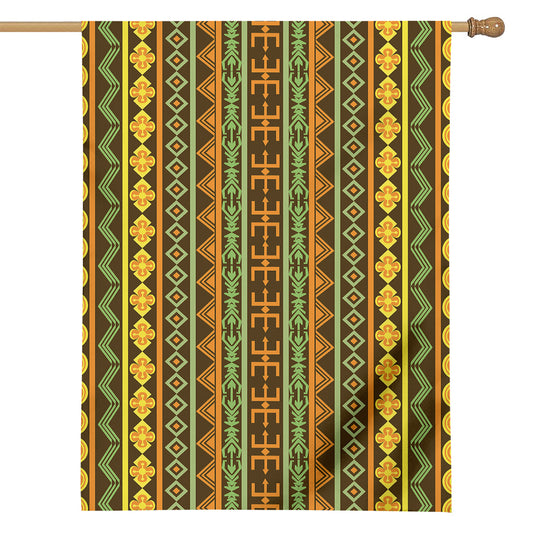 African Tribal Inspired Pattern Print House Flag