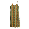 African Tribal Inspired Pattern Print Jersey Midi Cami Dress
