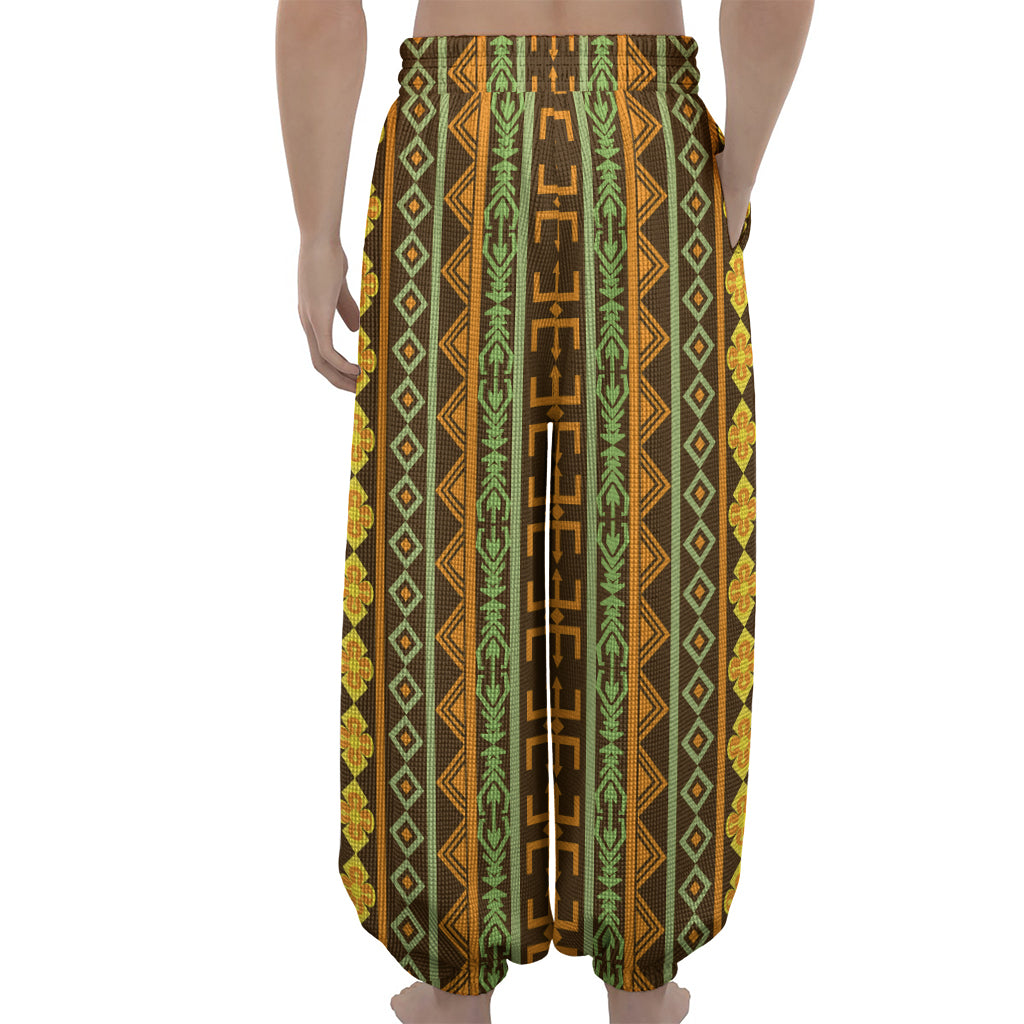 African Tribal Inspired Pattern Print Lantern Pants
