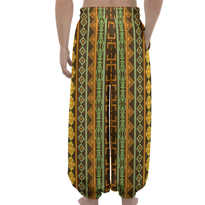 African Tribal Inspired Pattern Print Lantern Pants