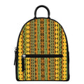 African Tribal Inspired Pattern Print Leather Backpack