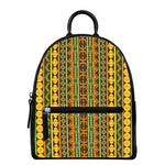 African Tribal Inspired Pattern Print Leather Backpack