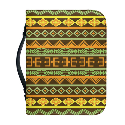 African Tribal Inspired Pattern Print Leather Bible Cover