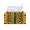 African Tribal Inspired Pattern Print Leather Tissue Box Cover