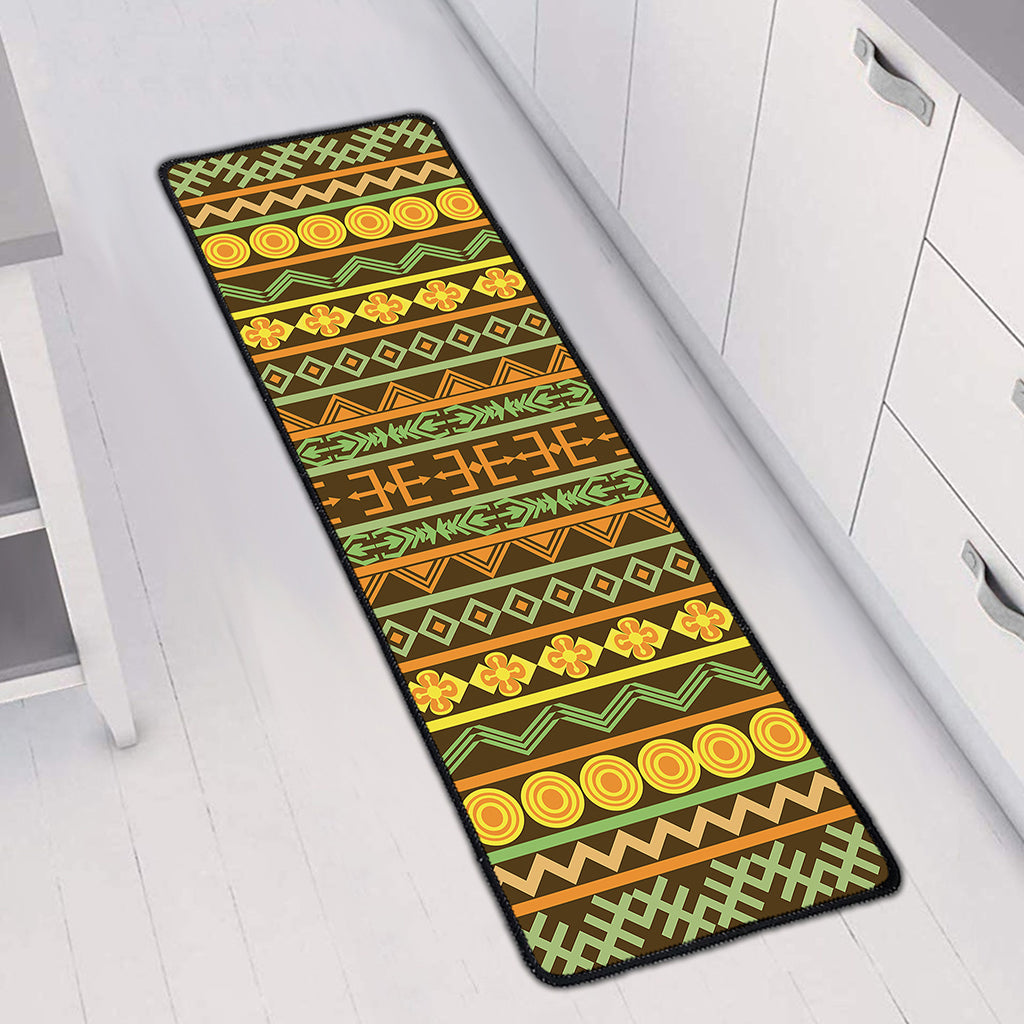 African Tribal Inspired Pattern Print Long Kitchen Mat