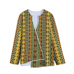 African Tribal Inspired Pattern Print Long Sleeve Short Coat