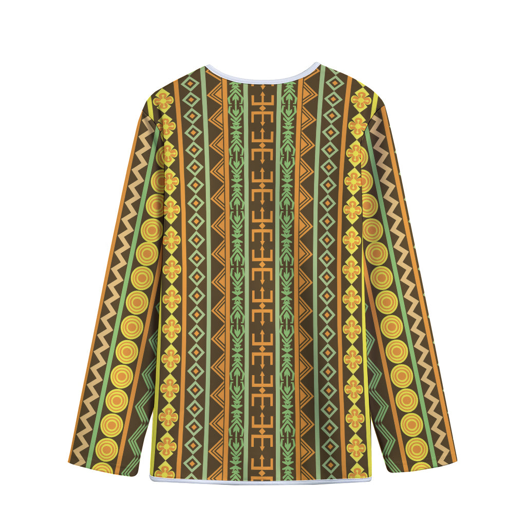 African Tribal Inspired Pattern Print Long Sleeve Short Coat