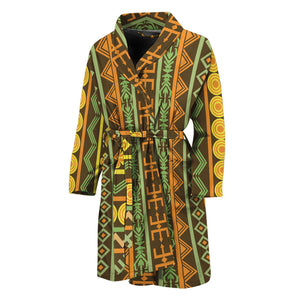 African Tribal Inspired Pattern Print Men's Bathrobe