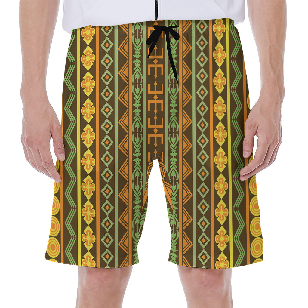 African Tribal Inspired Pattern Print Men's Beach Shorts