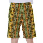 African Tribal Inspired Pattern Print Men's Beach Shorts