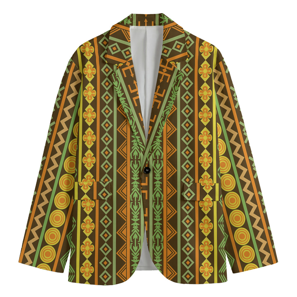 African Tribal Inspired Pattern Print Men's Blazer