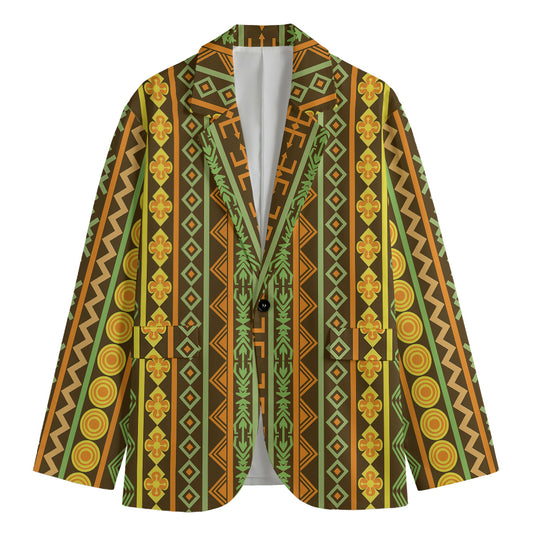 African Tribal Inspired Pattern Print Men's Blazer