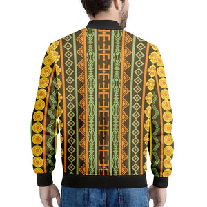 African Tribal Inspired Pattern Print Men's Bomber Jacket