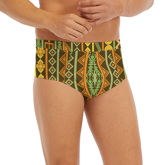 African Tribal Inspired Pattern Print Men's Briefs