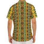 African Tribal Inspired Pattern Print Men's Deep V-Neck Shirt