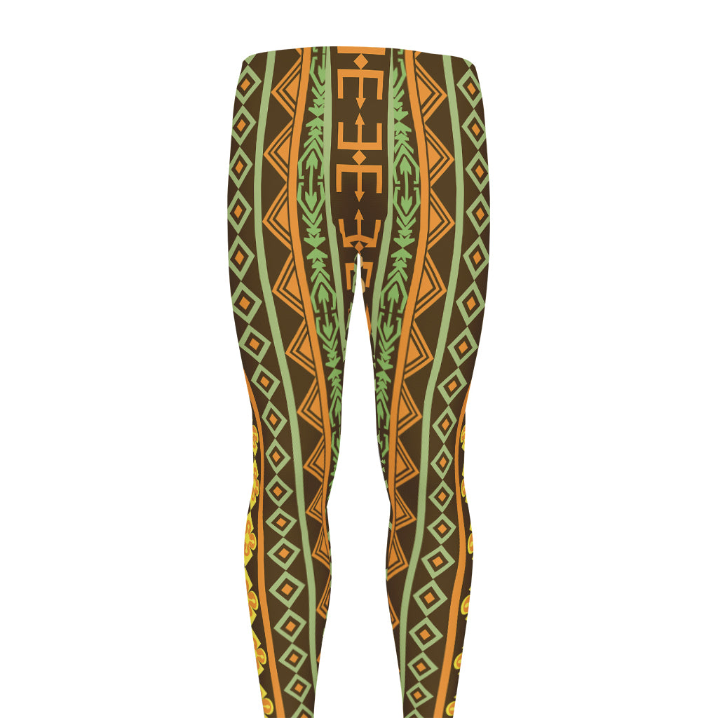 African Tribal Inspired Pattern Print Men's leggings