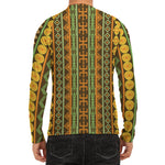 African Tribal Inspired Pattern Print Men's Long Sleeve Rash Guard