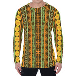 African Tribal Inspired Pattern Print Men's Long Sleeve T-Shirt